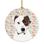 Pit Bull White #2 Christmas Ceramic Ornament