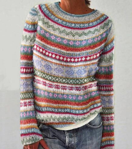 Olivia™ Chic Long Sleeve Color Block Sweater (One Piece)