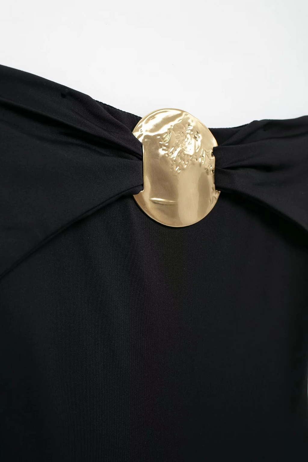 Swimsuit with Gold Metal Accent