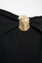 Swimsuit with Gold Metal Accent