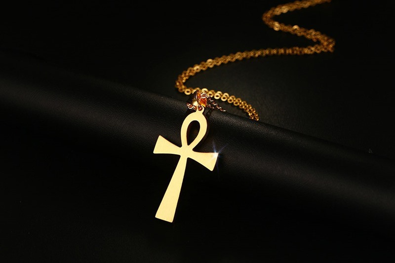 Gold and Steel Ankh Pendant