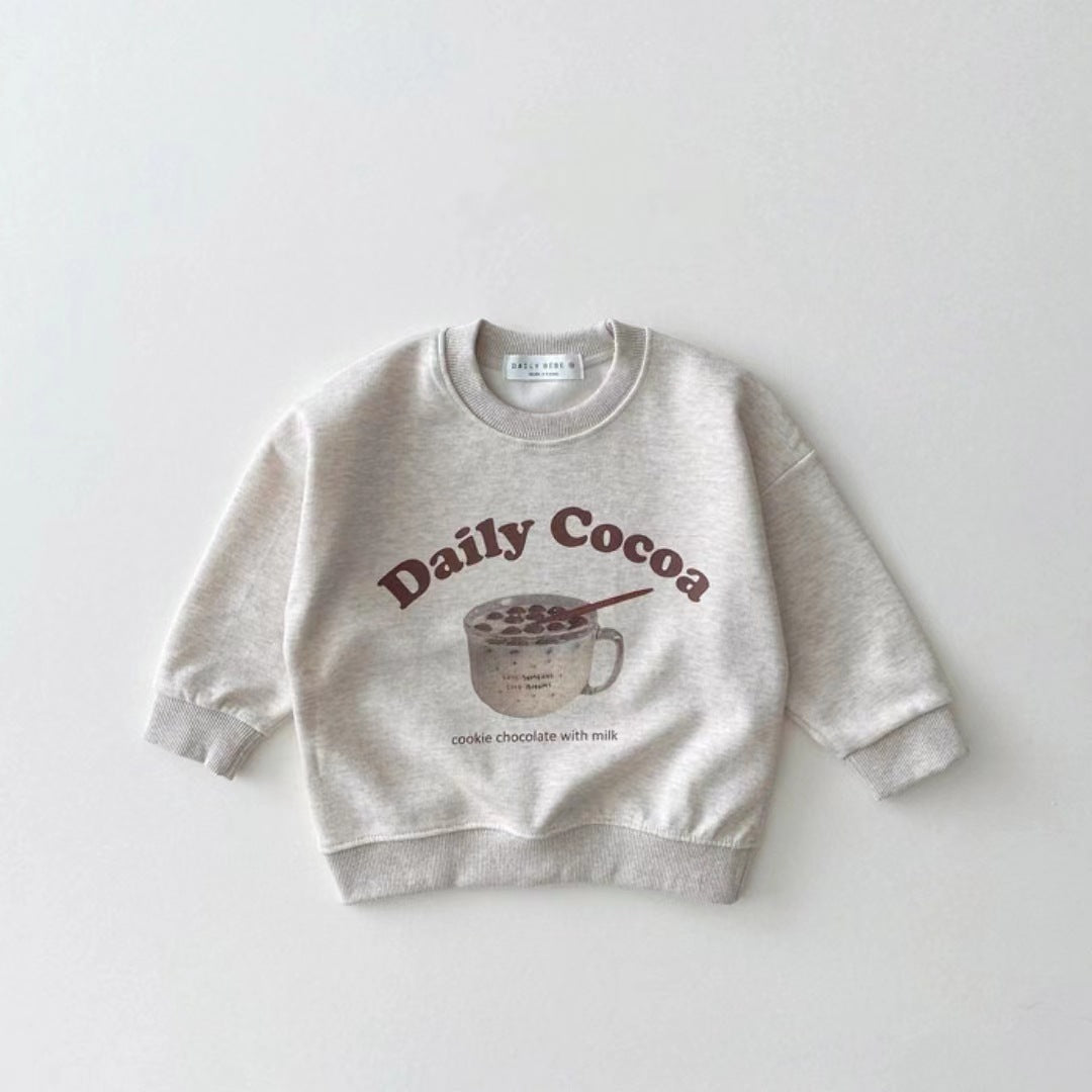 Girls' Cartoon Long Sleeve Bread Sweater