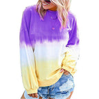 Women's Long Sleeve Rainbow Gradient Sweatshirt | Streetwear