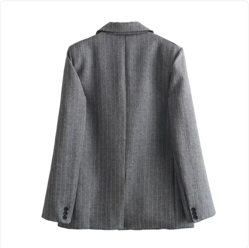 French Pinstripe Wool Blend Suit Skirt Set
