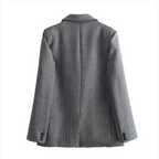 French Pinstripe Wool Blend Suit Skirt Set
