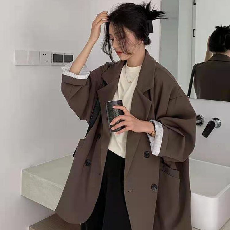 College Style Loose Fit Suit Jacket