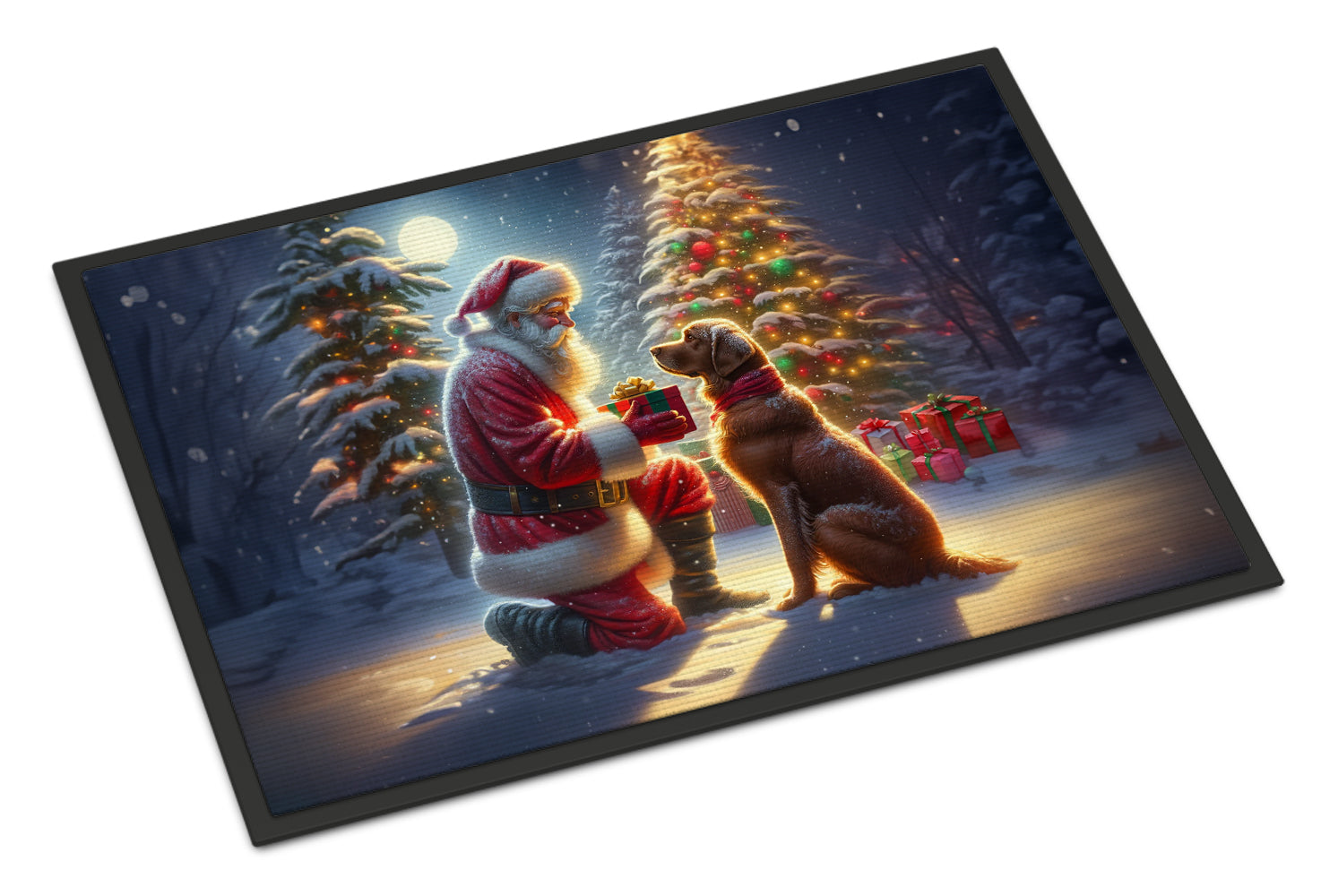 Chesapeake Bay Retriever and Santa Claus Doormat