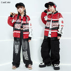 Boys Hip Hop Leather Jacket & Cargo Pants Set