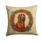 Irish Setter Christmas Flowers Throw Pillow