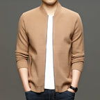 Men's Fashion Solid Color Knitted Jacket for Business