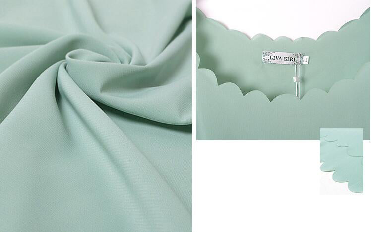 Scalloped Sleeveless Chiffon Camisole Top