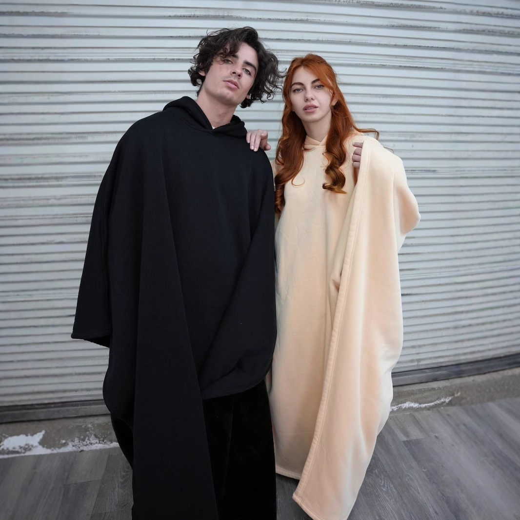 Plus Size Hooded Cloak Sweater