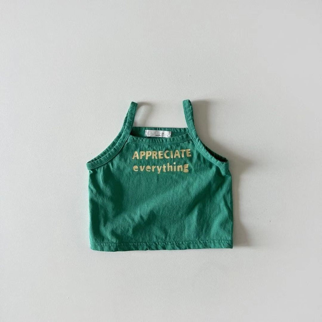 INS Style Baby Cotton Comfortable Letter Camisole