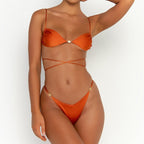 Women's Quick-Dry Nylon Backless Bikini Swimsuit