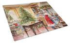 Cookies with Santa Claus Mrs. Claus Glass Cutting Board