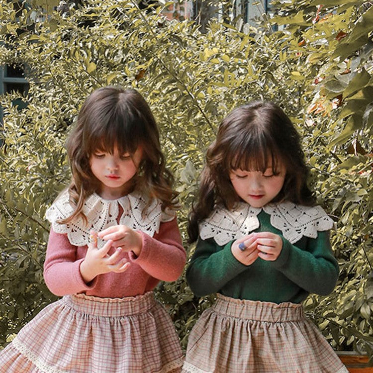 New Strawberry Shan Girls Big Lapel Sweater