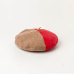 Color Blocking Wool Beret Painter Hat | Embroidered Cap