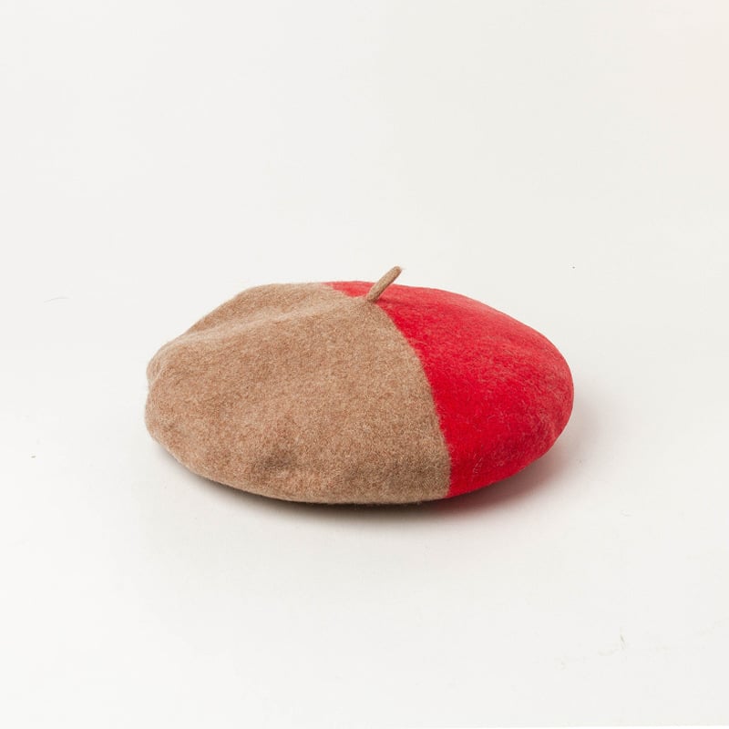 Color Blocking Wool Beret Painter Hat | Embroidered Cap