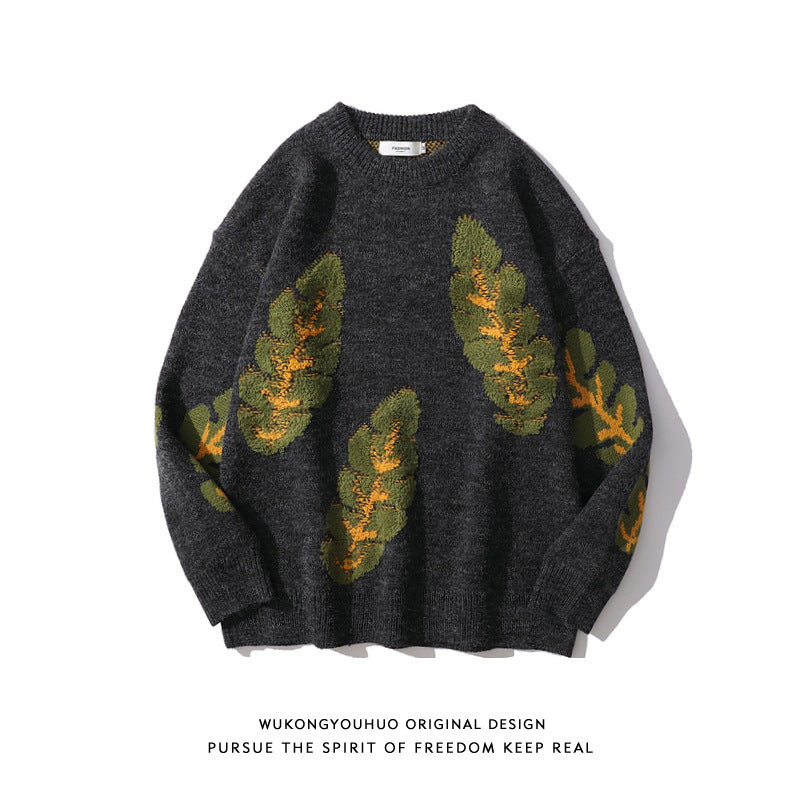 Abstract Jacquard Heavy Sweater for Couples