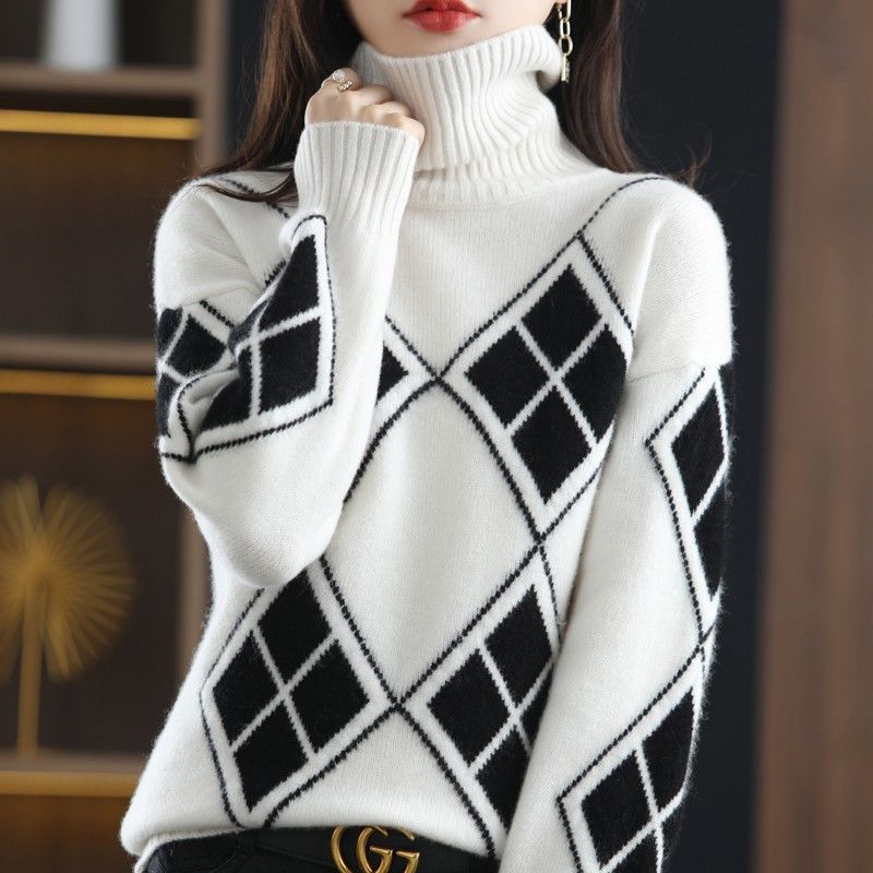 Warm Knitted Turtleneck Pullover Sweater for Women | Streetwear