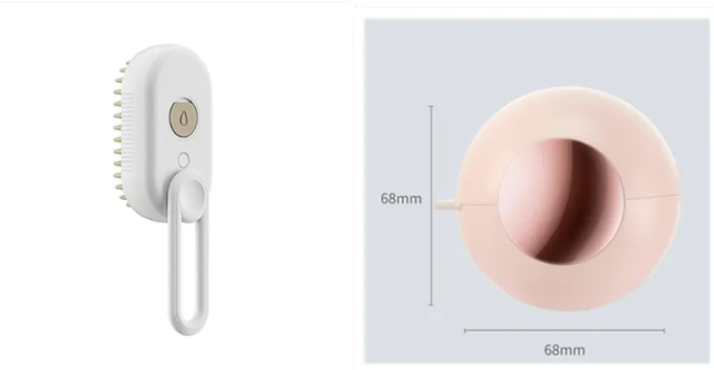 3-in-1 Electric Steam Pet Grooming Brush USB Rechargeable Self-Cleaning De-Shedding Comb for Cats and Dogs Silicone Bristles