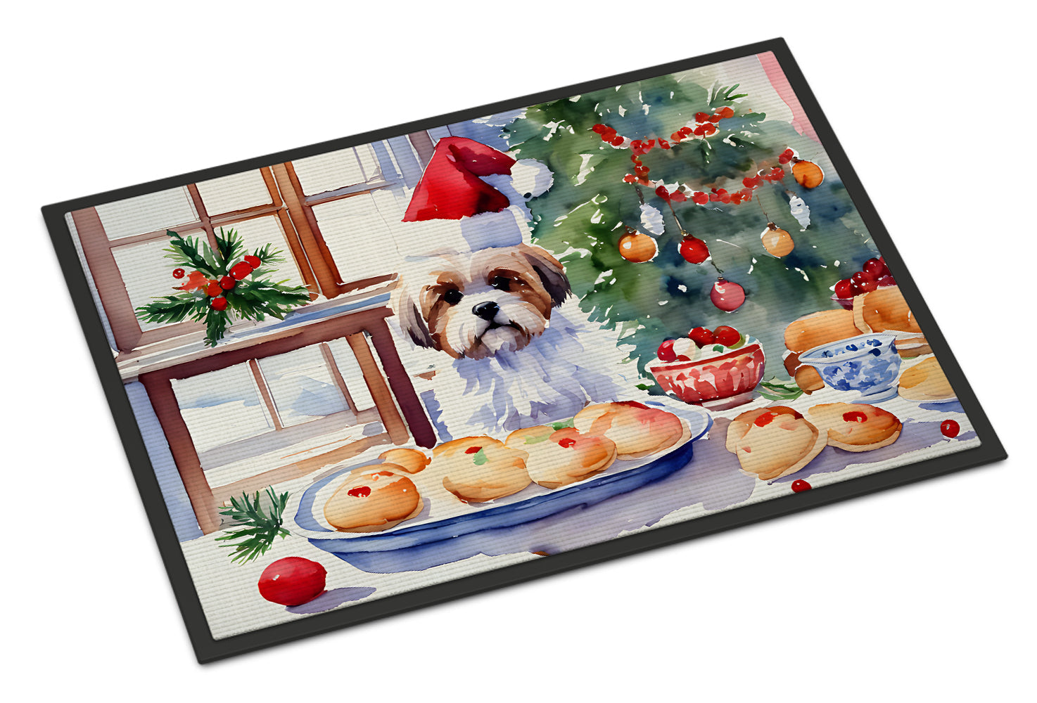 Lhasa Apso Christmas Cookies Doormat