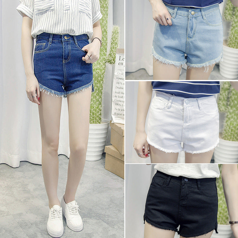 Summer Women's Denim Shorts, Asymmetric Design