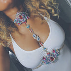 Exaggerated Alloy Rhinestone Sexy Bikini Body Chain