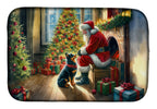 Lancashire Heeler and Santa Claus Dish Drying Mat