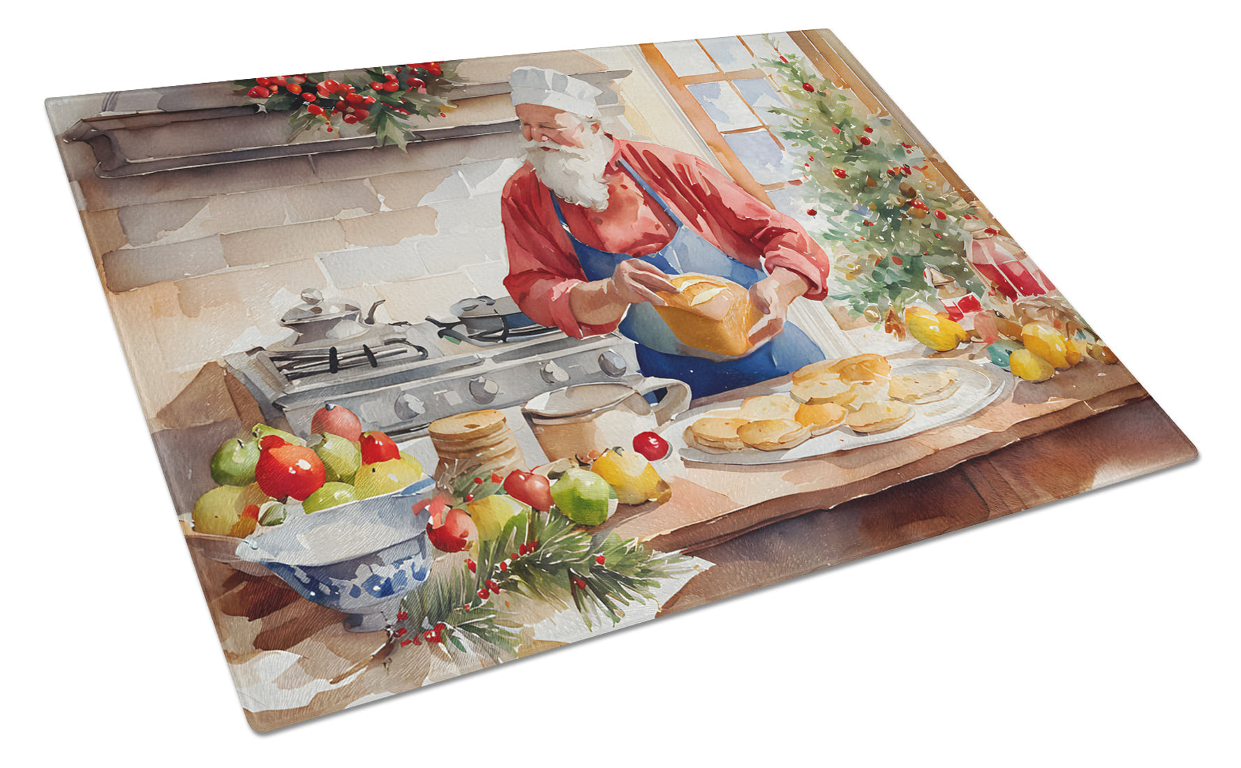 Cookies with Santa Claus Weihnachtsmann Glass Cutting Board