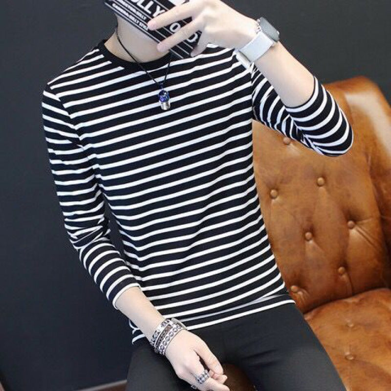 Black and White Striped Turtleneck for All Genders
