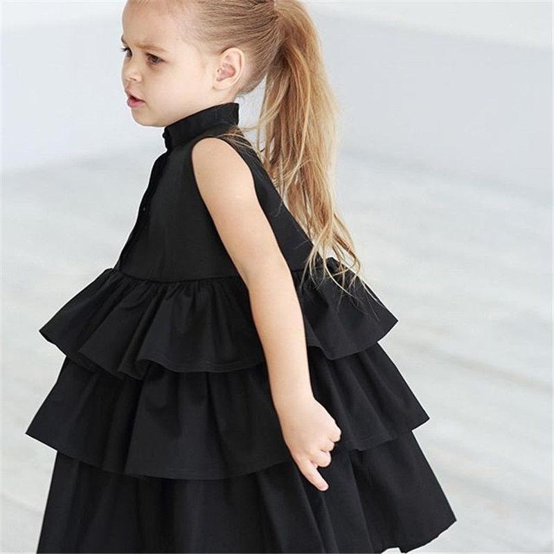 Fashion Simple Solid Color Sleeveless Dress for Girls