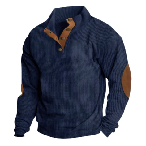 Men’s Stand-Collar Striped Pullover Sweatshirt | Streetwear