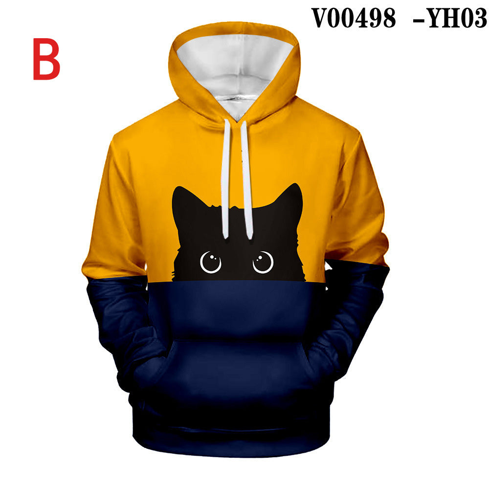 Trendy Cat Series 3D Digital Print Sweatshirt | Streetwear