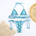 2023 Women's Sexy Split Bikini with Lace and Print