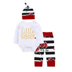 Baby 3-Piece Set: Long Sleeve Bodysuit, Pants, Hat