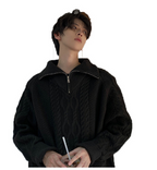 Men's High Collar Oversized Sweater Coat for Autumn/Winter