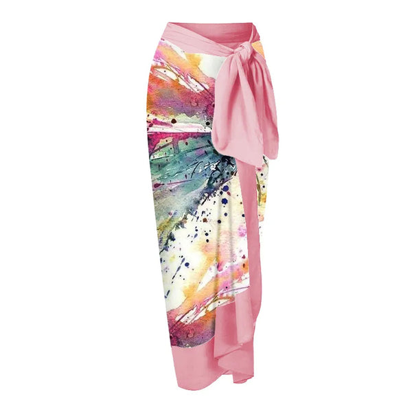 One-Shoulder Ruffle Print One-Piece Swimsuit