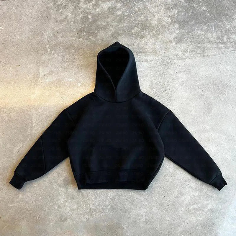 Relaxed Fit Solid Color Hoodie & Trousers Set | Streetwear