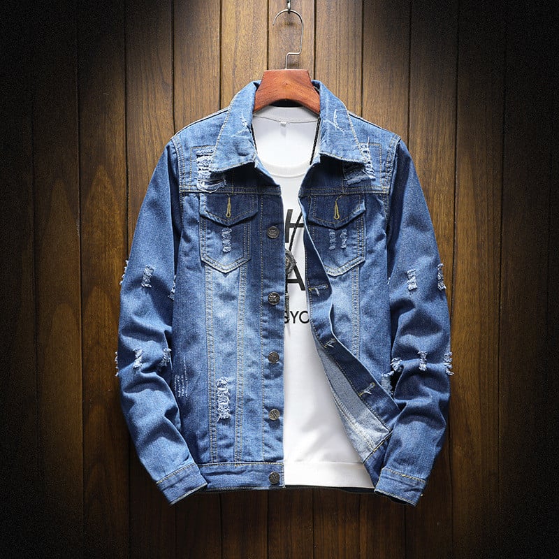 Japanese Denim Jacket for Youth and Plus Size Casual Wear