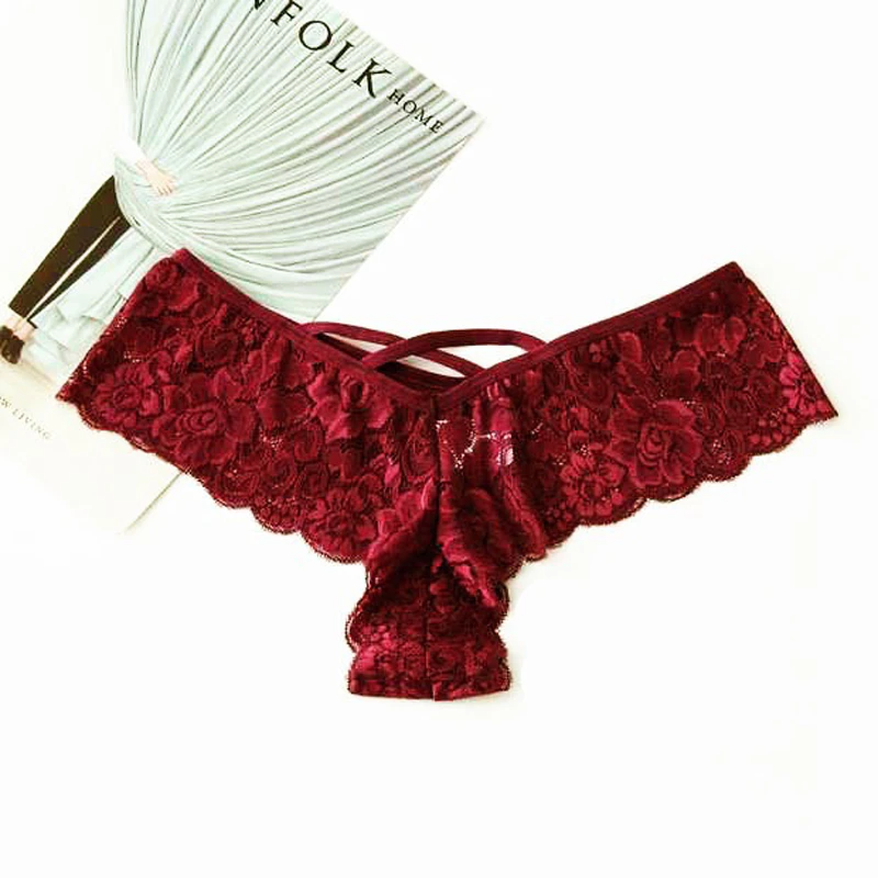 4 Pack Women Sexy Lace Underwear Lingerie Panties G-String Brief Thong Plus Size