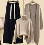 Three-piece Set Sweater Pants Cardigan
