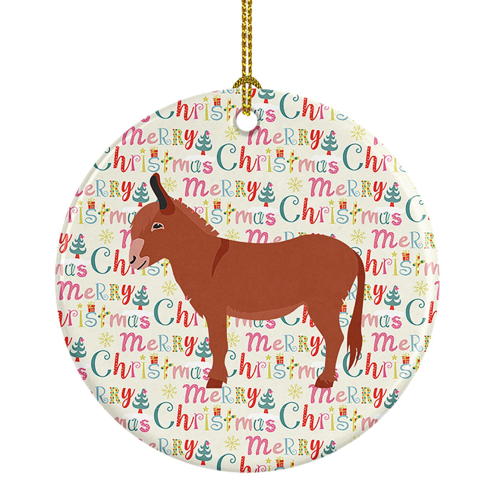 Irish Donkey Christmas Ceramic Ornament