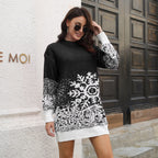 Christmas Acrylic Woolen Skirt Loose Dress for Women