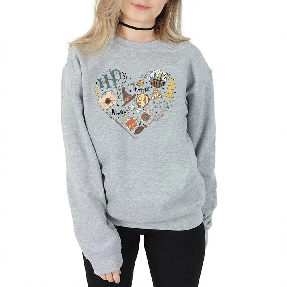 Digital Printing Hipster Long Sleeve Sweater for Women
