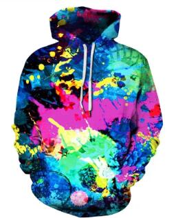 2023 Rainbow Paint Splatter 3D Hoodie for Men and Women | Streetwear