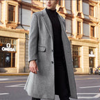 British Men's Wool Long Trench Coat