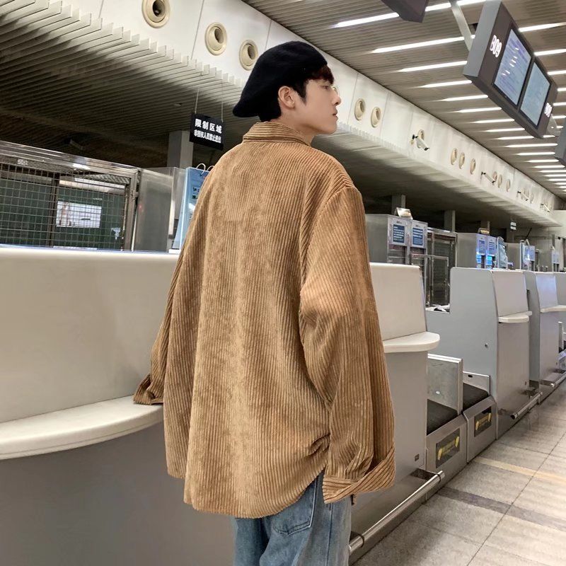 Men's Thick Corduroy Long Sleeve Winter Shirt Coat