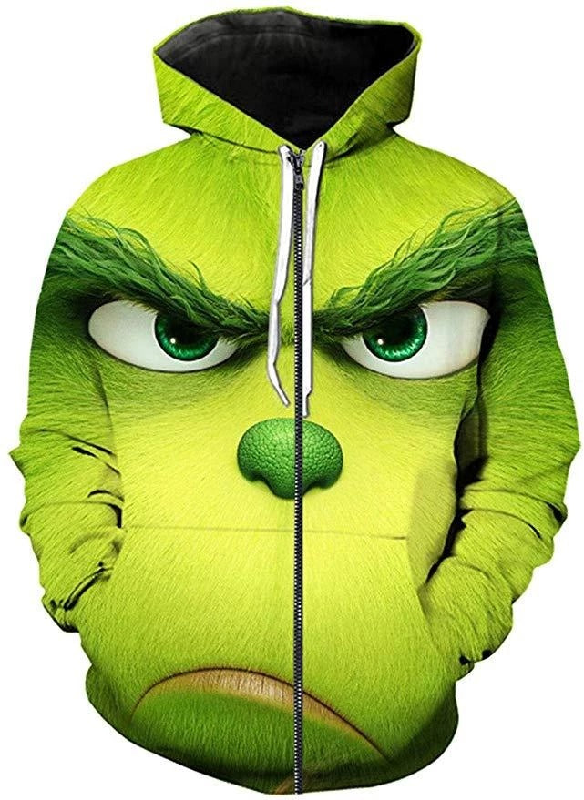 Christmas Green Monkey 3D Printed Hoodie | Streetwear