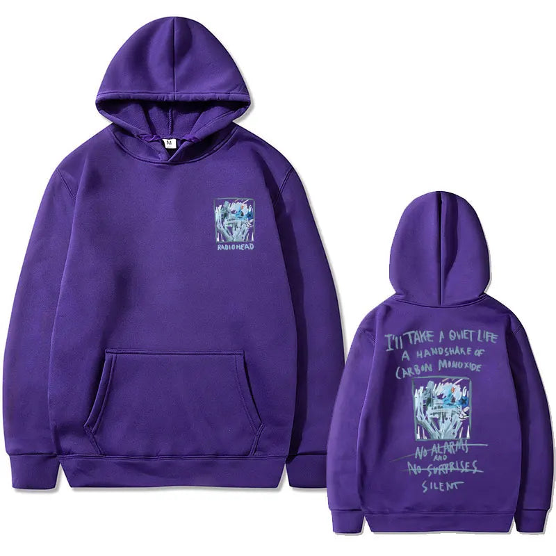 Radiohead "No Surprises" Album Print Oversized Hoodie | Streetwear
